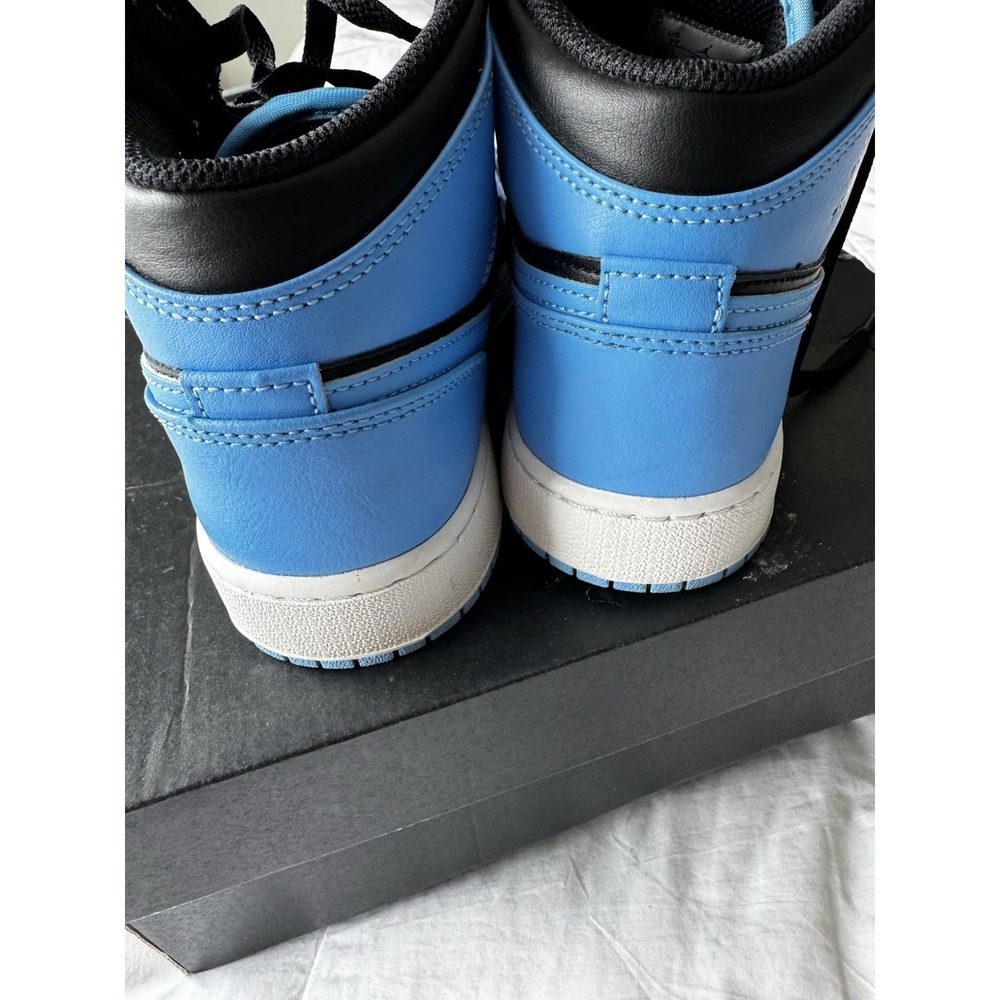 Nike Air Jordan 1 Youth Mid retro BB Sneakers University Blue Black Size 7 EUC - Picture 8 of 10